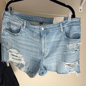American Eagle Outfitters Light Blue Ripped Jean Shorts